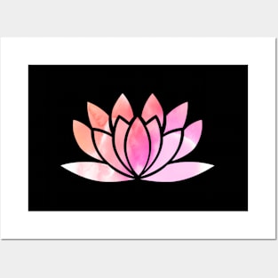 Watercolor Lotus Flower Yoga Florals Posters and Art